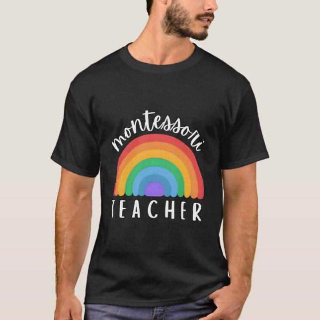Camiseta Montessori Rainbow For Montessori Teacher Montesso (Anverso)