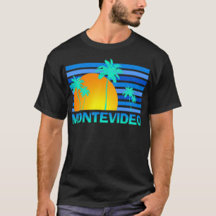 Camiseta Montevideo Uruguay Sunset Palm Trees