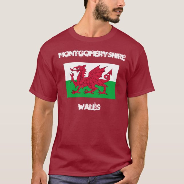 Camiseta Montgomeryshire, Gales con bandera galesa (Anverso)