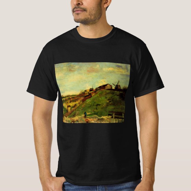 Camiseta Montmartre: Quarry, los molinos de Vincent van Gog (Anverso)