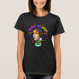 Camiseta Monto del Orgullo del Chica Negro Magic African Da