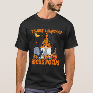 Camiseta Montón de Gnome de Calabaza de Trucos y Bats Gato 