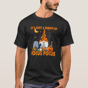 Camiseta Montón de Gnome de Calabaza de Trucos y Bats Gato 