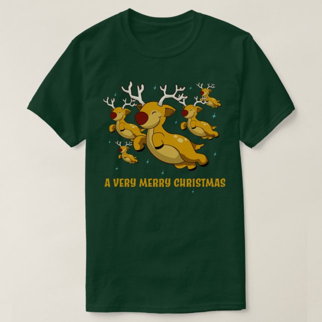 Camiseta Montón de renos voladores (Diseño del anverso)