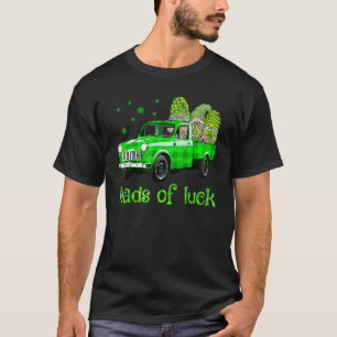 Camiseta Montones De Luck Green Plaid Truck Gnome Clover St