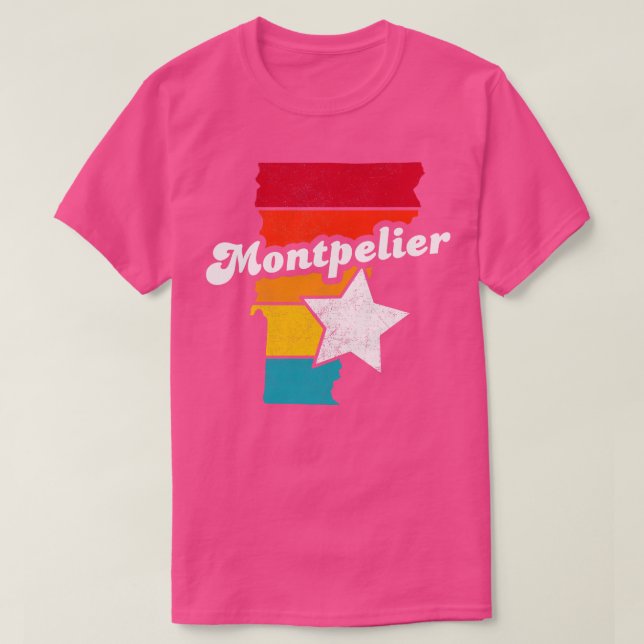 Camiseta Montpelier Vermont Vintage Molestias de recuerdo 2 (Diseño del anverso)