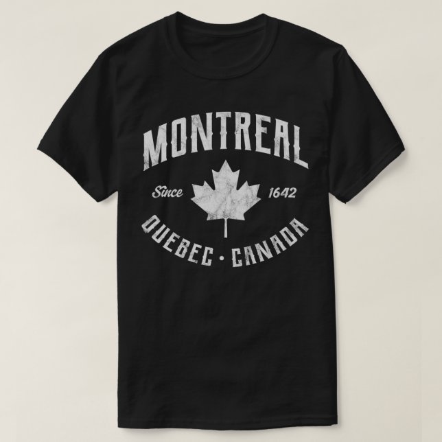 Camiseta Montreal Quebec Canadá desde 1642 arce canadiense  (Diseño del anverso)