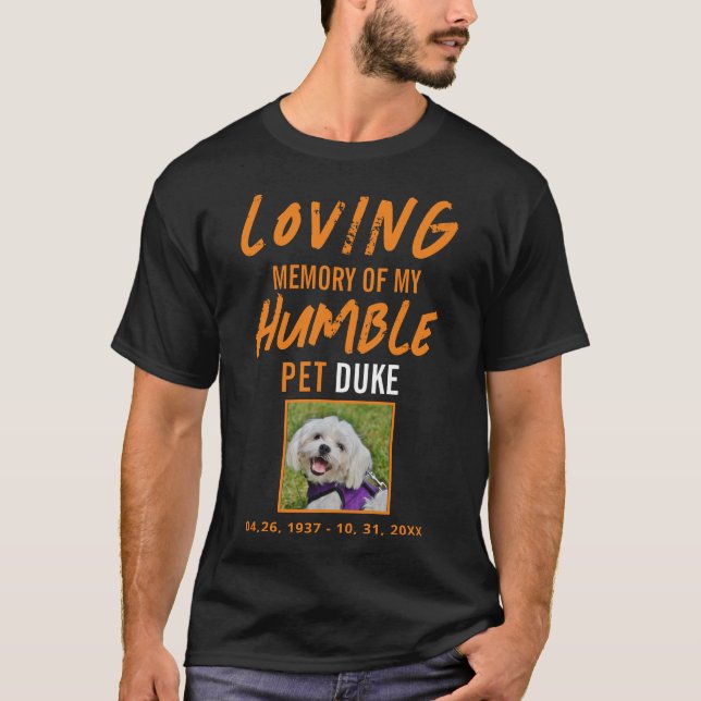 Camiseta Monumento a mascota en la foto de perro de memoria (Anverso)