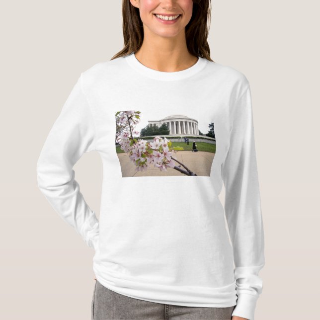 Camiseta Monumento a Thomas Jefferson con flor de cerezo (Anverso)