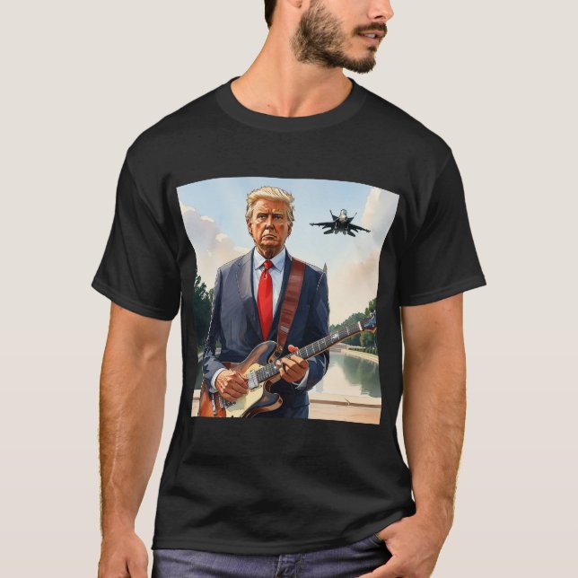 Camiseta Monumento a Washington de Trump jugando guitarra e (Anverso)