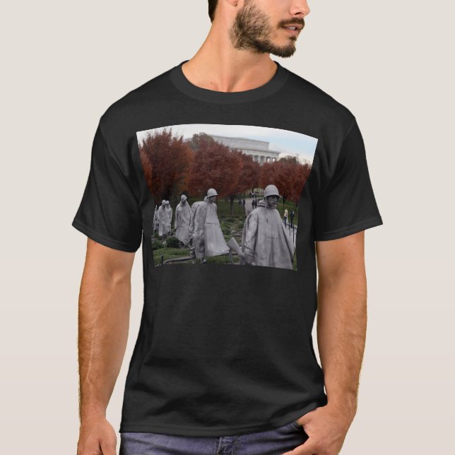 Camiseta Monumento coreano y caída del Lincoln memorial (Anverso)
