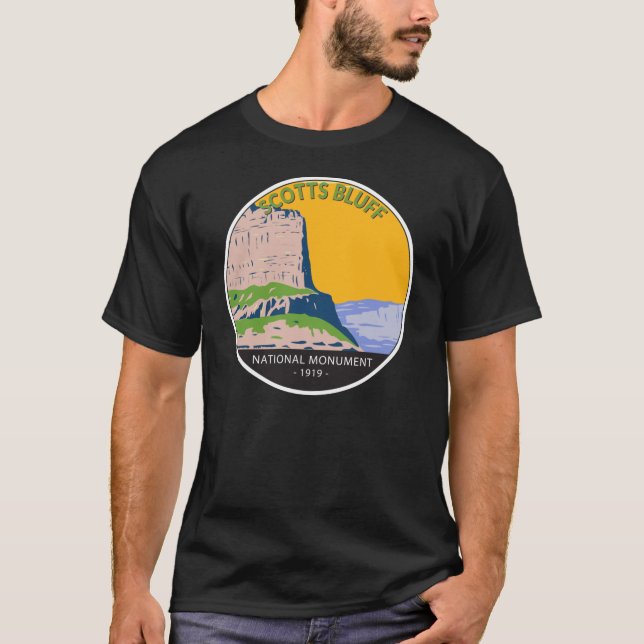 Camiseta Monumento Nacional Bluff de Escocia Vintage Nebras (Anverso)