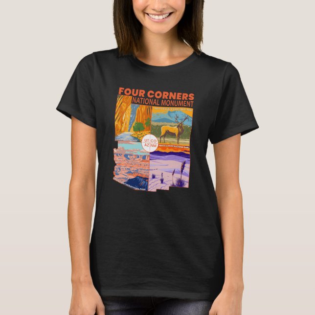 Camiseta Monumento Nacional de Cuatro Esquinas con Parques  (Anverso)