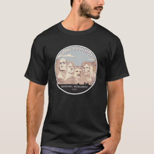 Camiseta Monumento nacional de Mount Rushmore Círculo retro