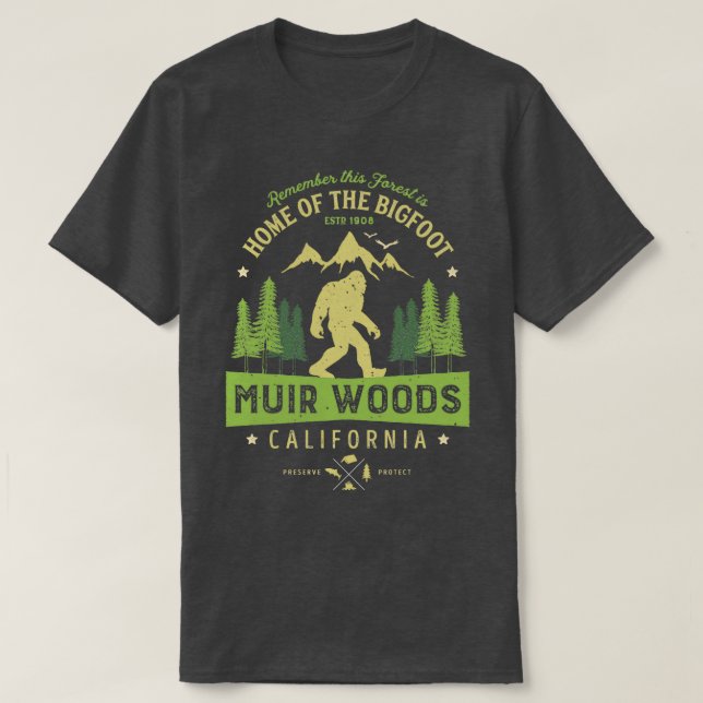 Camiseta Monumento Nacional Muir Woods California Redwood P (Diseño del anverso)