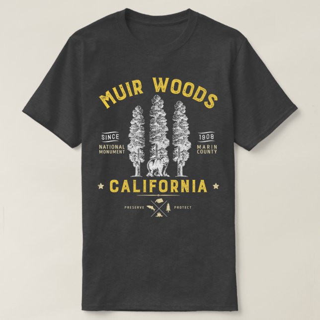 Camiseta Monumento Nacional Muir Woods California Redwood P (Diseño del anverso)