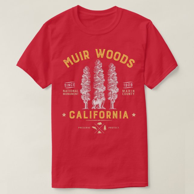 Camiseta Monumento Nacional Muir Woods California Redwood P (Diseño del anverso)