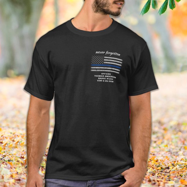 Camiseta Monumento personalizado de la línea azul delgada d (Subido por el creador)