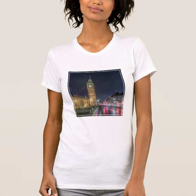 Camiseta Monumentos | Big Ben de noche (Anverso)