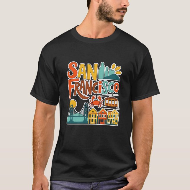 Camiseta Monumentos de San Francisco, puente Golden Gate (Anverso)