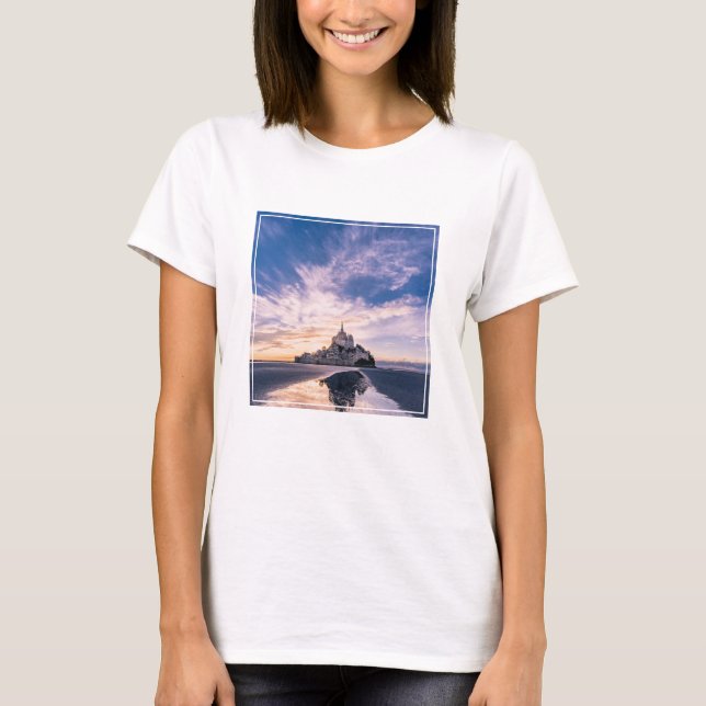 Camiseta Monumentos | Mont Saint-Michel, Normandía Francia (Anverso)