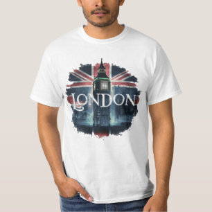 Camiseta Monumentos únicos de Londres y la union jack Cool