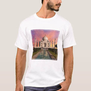 Camiseta Monumentos   Vista colorida del Taj Mahal