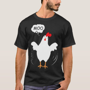 Camiseta MOO Cow Chicken Chicken dice que Moo Cow Sound 'MO