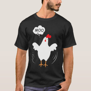 Camiseta MOO Cow Chicken Chicken dice que Moo Cow Sound 'MO