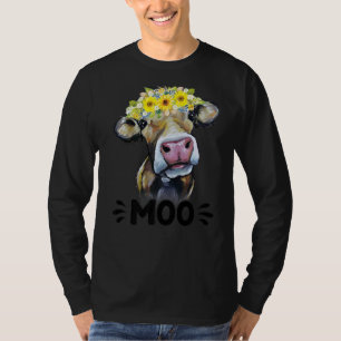 Camiseta Moo Cow Cute Bovinos Vaquera Lechera Granja Granja