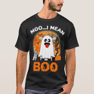Camiseta Moo De Vaca Fantasma Quiero Decir Calabaza De Boo 