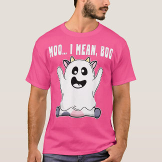 Camiseta Moo De Vaca Fantasma Quiero Decir Calabaza De Boo