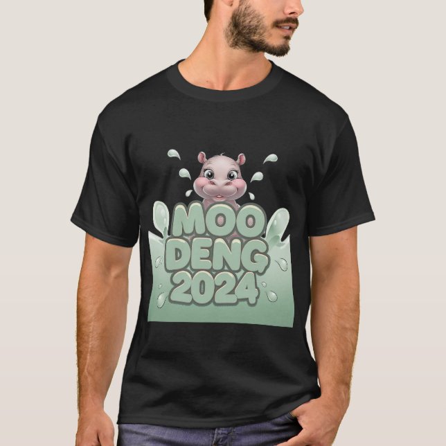 Camiseta Moo Deng 2024 Moo Deng Moo Deng Cute Baby Hippo (Anverso)