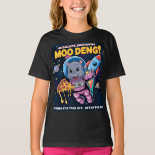 Camiseta Moo Deng Baby Hippo Pizza Adventure