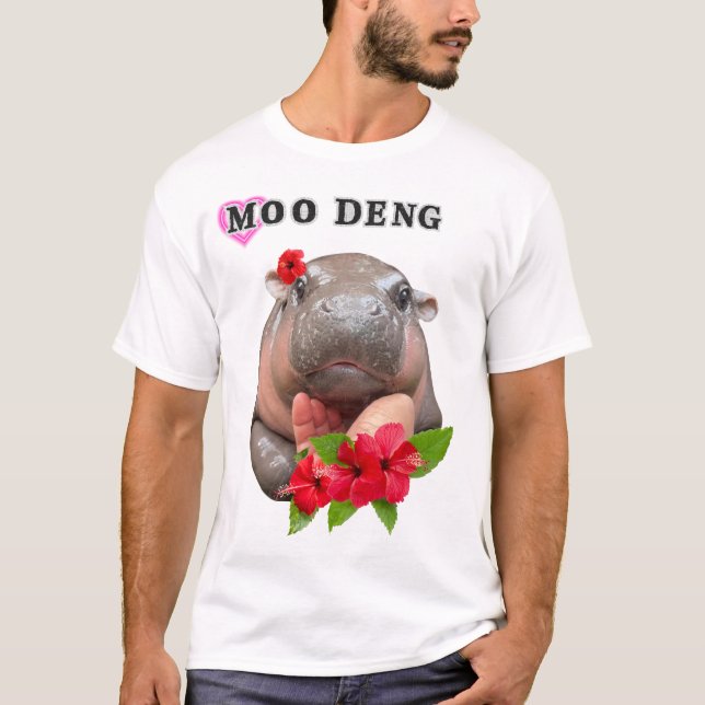 Camiseta Moo Deng Bootleg Rap Shirt | Moo Deng Shirt (Anverso)