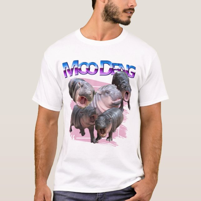 Camiseta Moo Deng Bootleg Rap Shirt | Moo Deng Shirt (Anverso)