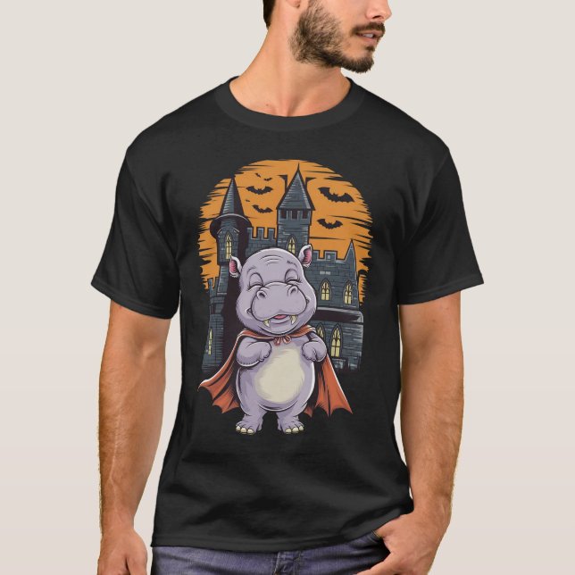 Camiseta Moo Deng celebra Halloween (Anverso)