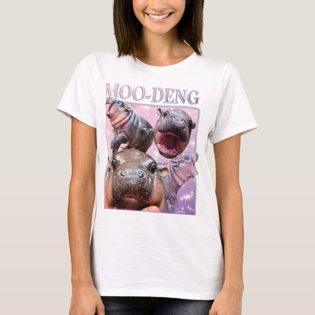 CAMISETA MOO-DENG EL FAMOSO BEBÉ PIGMY HIPPO MOODENG (Anverso)