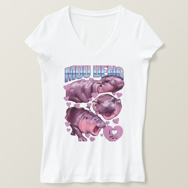 CAMISETA MOO-DENG EL FAMOSO BEBÉ PIGMY HIPPO MOODENG (Anverso del diseño)