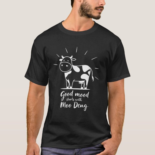 Camiseta Moo Deng Good Mood Minimalista (Anverso)