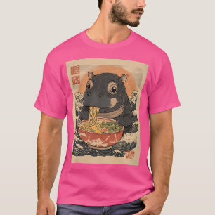 Camiseta Moo Deng Hippo Come Ramen Para El Aficionado Al Es