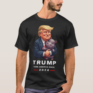 Camiseta Moo Deng Hippopótamus Apoyo a Donald Trump 2024 Fu