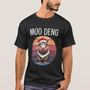 Camiseta Moo Deng Navidades memes de un bebé famoso