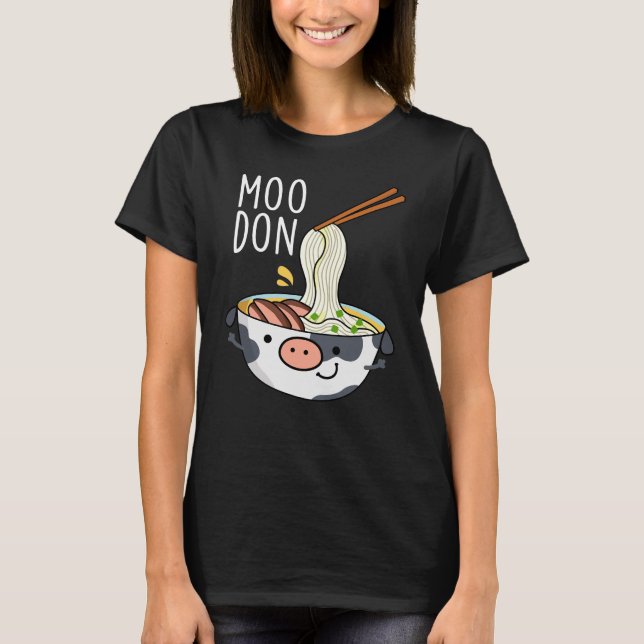 Camiseta Moo-don Funny Udon Pun Dark BG (Anverso)