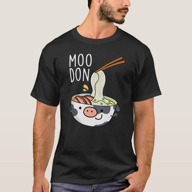 Camiseta Moo-don Funny Udon Pun Dark BG (Anverso)