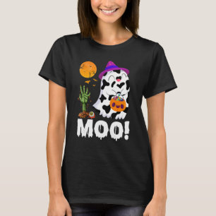 Camiseta Moo Ghost Cow & Witch Gorra Feliz disfraz de Hallo