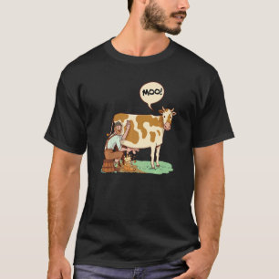 Camiseta Moo Graphic Agriculture Agriculteur Farmer Tractor