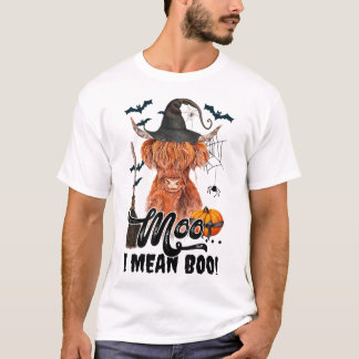 Camiseta Moo I Me Refiere A Boo Witch Scotland Cow