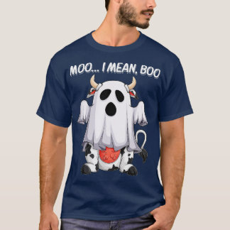 Camiseta Moo I Me refiero a Boo Ghost Cow hombres divertido