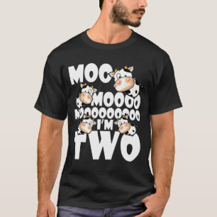 Camiseta Moo Im Dos Días Graciosos Vaca Láctea De Dos Años,